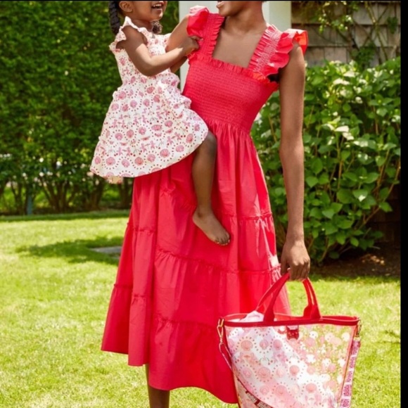 Hill House Dresses & Skirts - Hill House Home The Ellie Nap Dress Raspberry Red Poplin Size XS